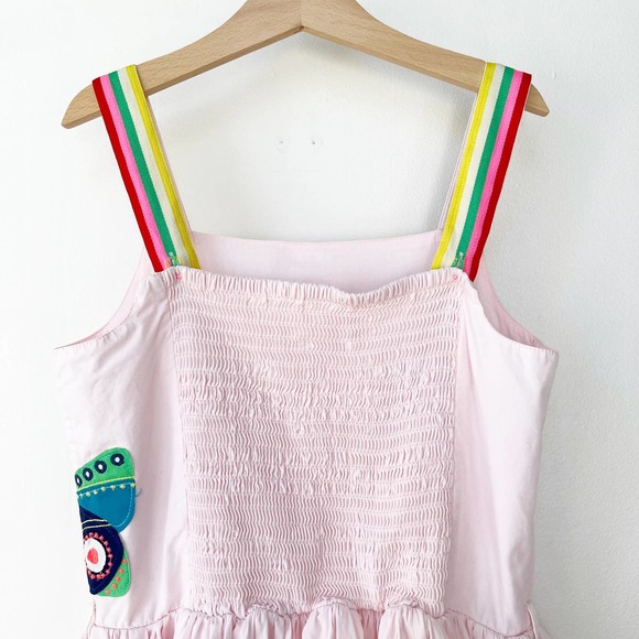 Mini Boden Pink Dress with Colorful Butterfly Design - Picture 4 of 11